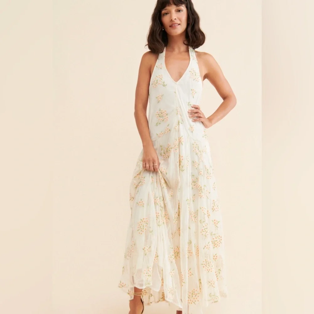 Free People Embroidered Holding On Convertible Maxi Dress